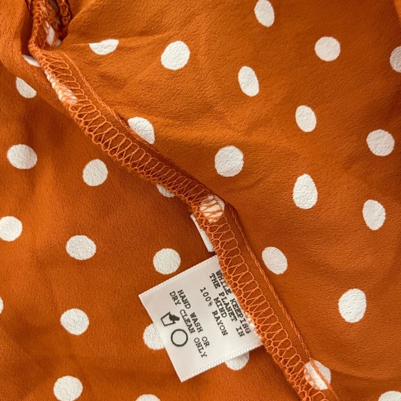 Flynn Skye Orange polka dot wrap top - Picture 5 of 6